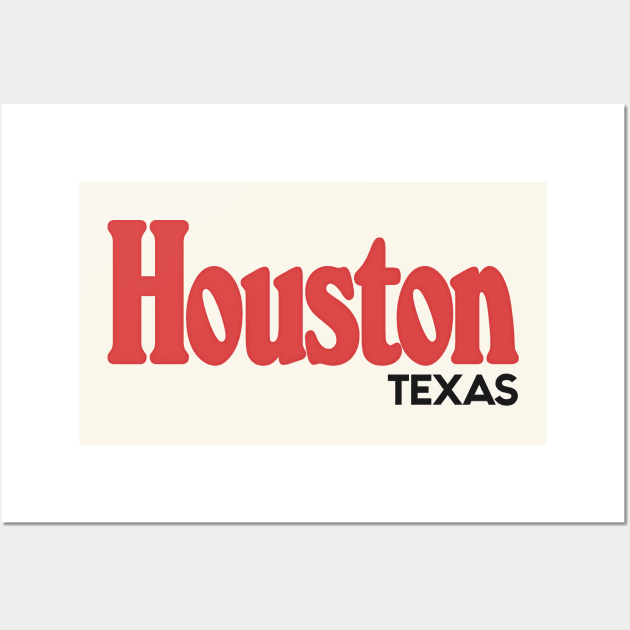 Houston Texas - Retro Design Wall Art by DankFutura